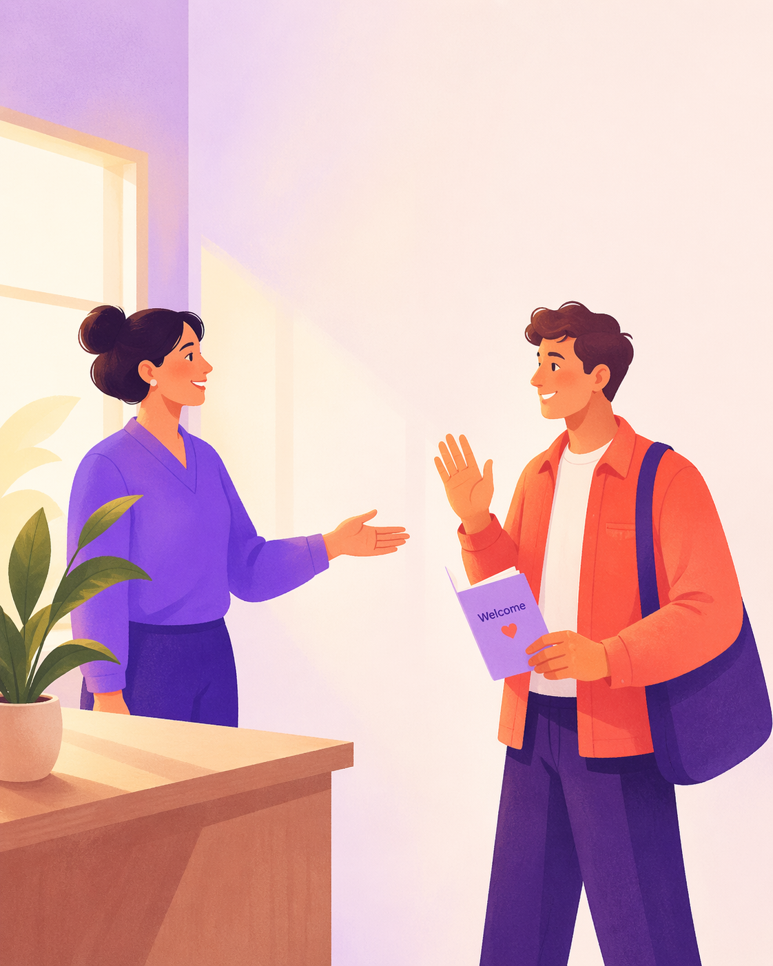Welcome greeting for newcomers